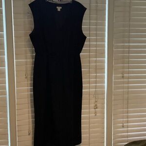 J. Crew Black Midi Dress